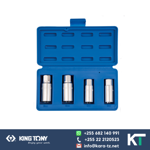 King Tony Roller Study Extractor Socket Set [1/2" Dr, 4 pcs]