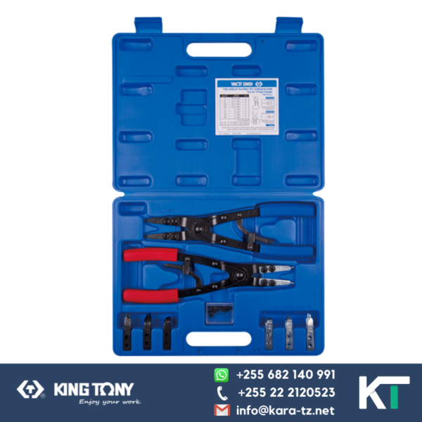King Tony Circlip Plier Set with Replaceable Tip (Internal-External Heavy Duty Circlip Pliers)