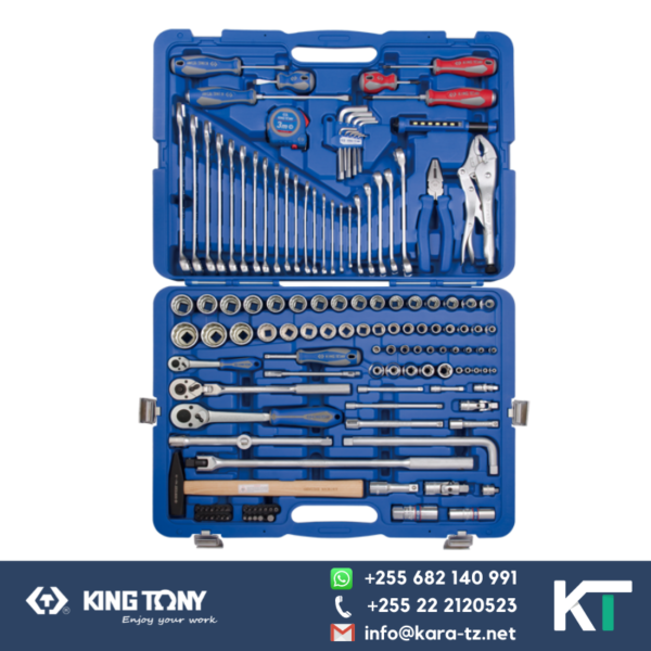 King Tony Socket and Wrench(spanner) Set  -  6PT [1/4",  3/8",  1/2". Dr]-143 PCS