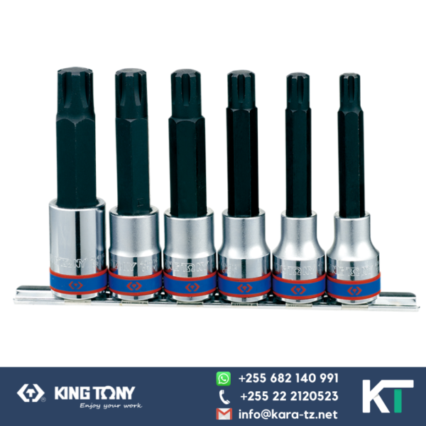 King Tony Ribe Bit Socket Rail set [1/2". Dr, 6pcs]
