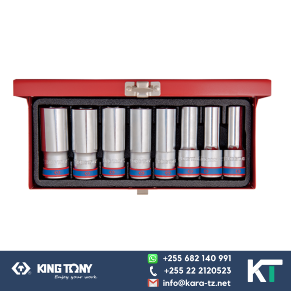 King Tony Deep Socket Set 12 PT -8 PCS Chrome [1/2"Dr,12-23mm]