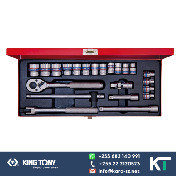 King Tony Socket Spanner Set  - 22PC - 6 PT & 12PT [3/8".Dr]