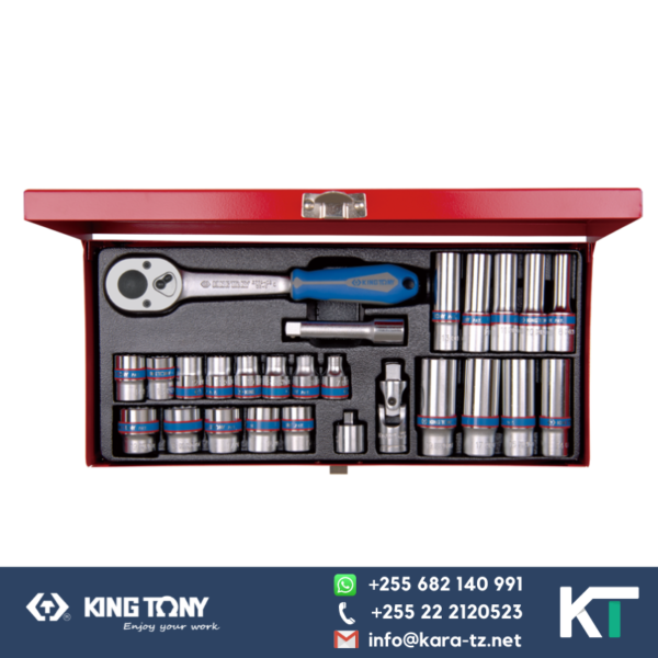 King Tony Socket Spanner Set  - 26PC - 12 PT [3/8".Dr, 7 - 19mm]