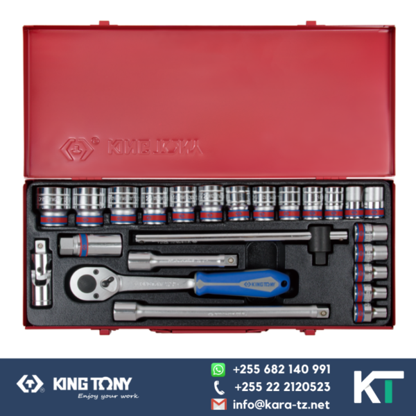King Tony Socket Spanner Set-24pcs-6 PT-[1/2"Dr, 25/32" - 1 1/4"]