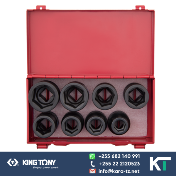 King Tony Impact Socket Set - 8PC - 6 PT [3/4" - 1&1/2". Dr] 19 - 38mm