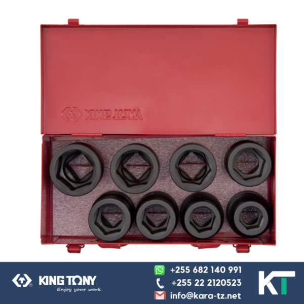 King Tony Impact Socket Set [ 8 PC, 6 PT (Standard), 1" Dr] 24-41mm
