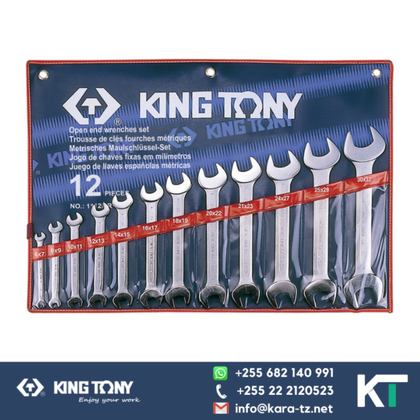 King Tony Fix Spanner Set(Open End) - 12pcs [ 6 - 32mm &1/4" - 1 1/4"]