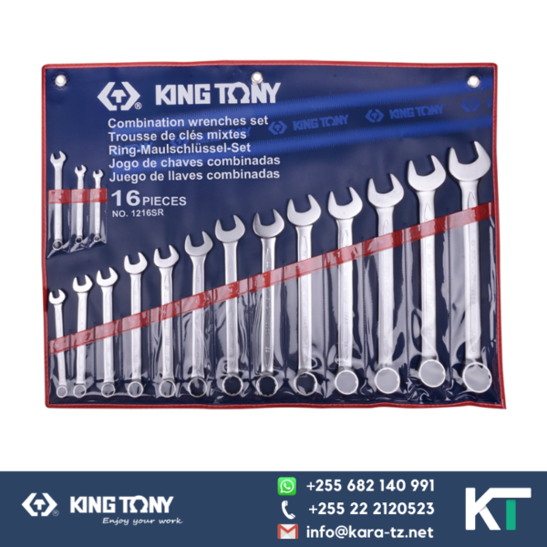 King Tony Combination Spanner Set [ 16 PCS, 1/4" - 1 1/4"]