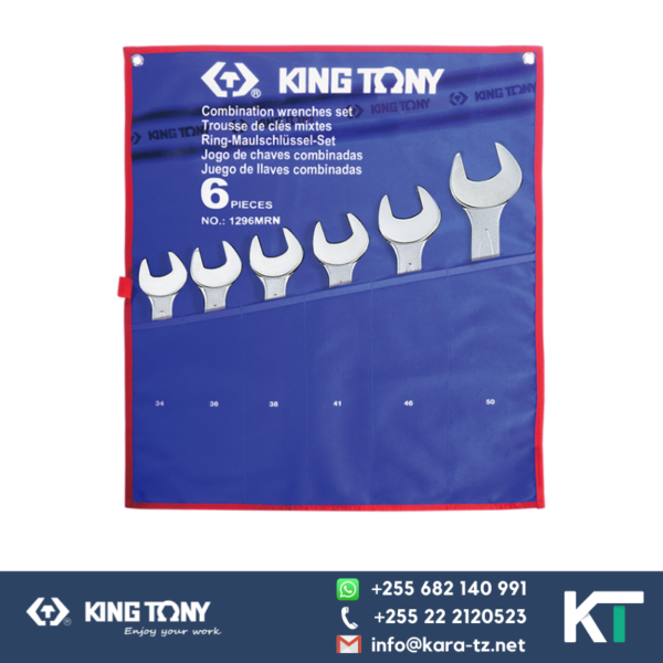 King Tony Combination Spanner Set (Jumbo Type) [ 6 PCS,  34-50mm ]