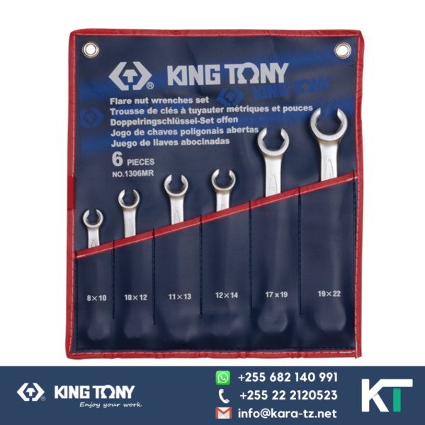 King Tony Flare Nut Spanner Set [ 6 PCS, 8-22mm]