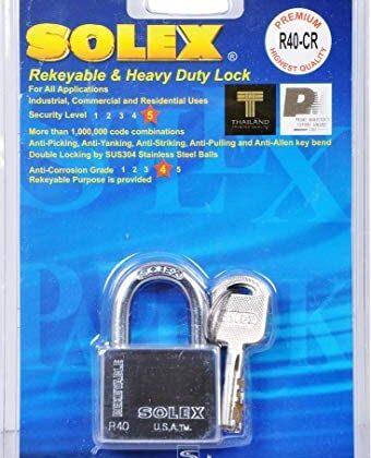 Solex Chrome Padlock 40mm