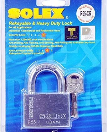 Solex Chrome Padlock 55mm