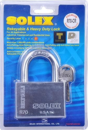 Solex Chrome Padlock 70mm