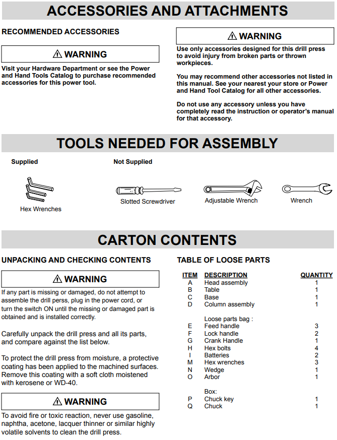 Accessories and Attachment