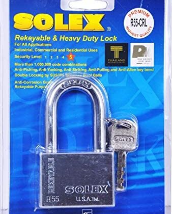 Solex Chrome Padlock 55mm