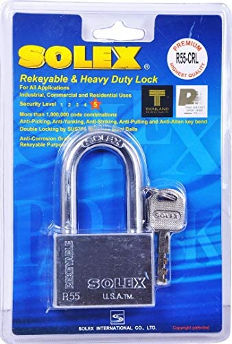 Solex Chrome Padlock 55mm