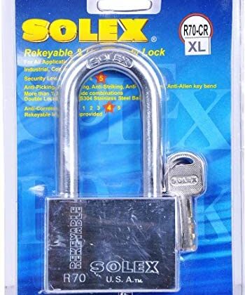 Solex Chrome Padlock 70mm