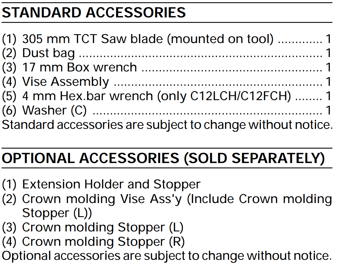 Accessories Sheet