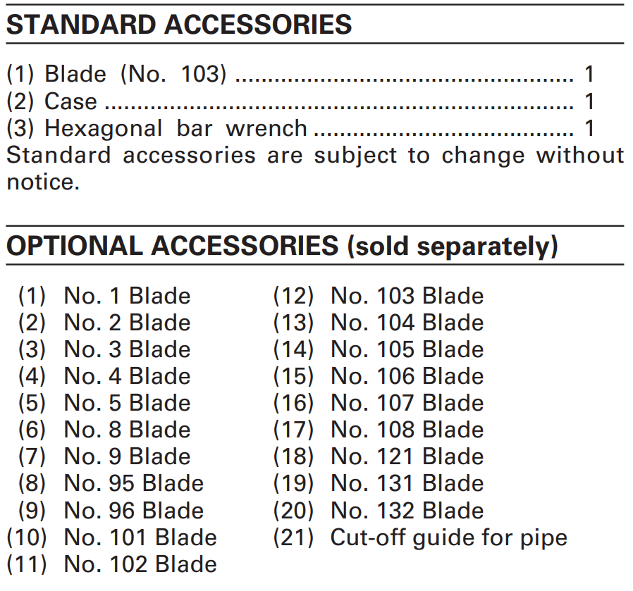 Accessories Sheet