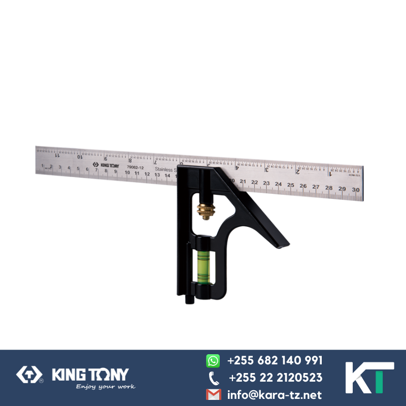 Adjustable Square Measuring With Angle Spirit Level [12", 300mm]