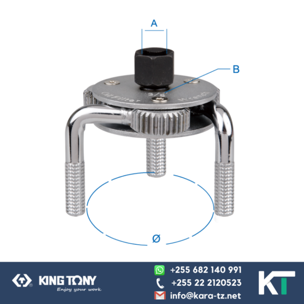 Oil Filter Spanner [3 Legs]- Long Chrome