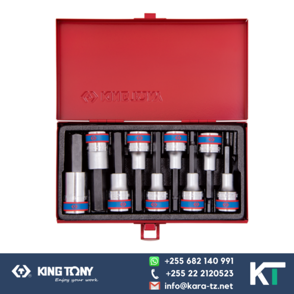 Tony Hex Bit Socket(Long) - 9 pcs [1/2". Dr, 4-17mm]