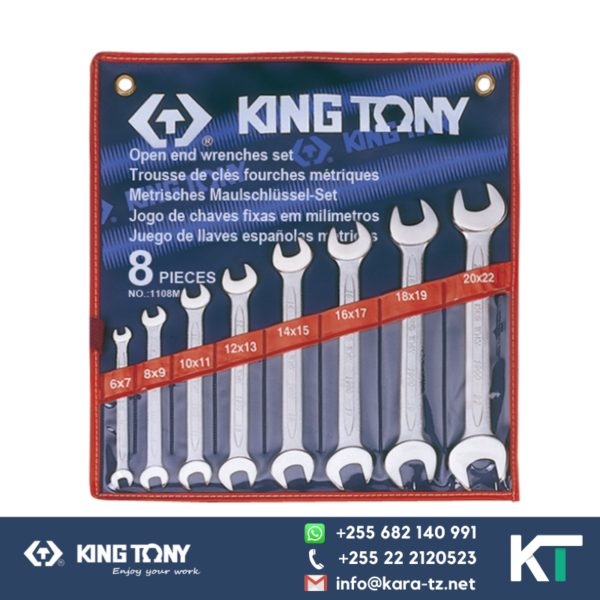 Fix Spanner Set(Open End) - 8 pcs [ 6 - 22mm & 1/4" x 7/8"]