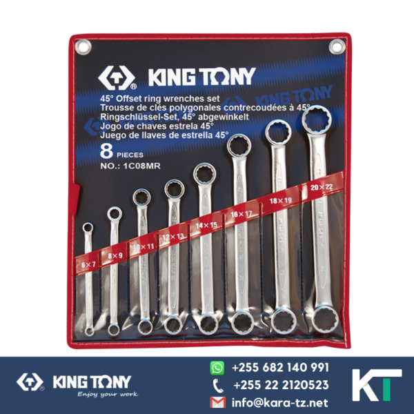 Ring Spanner Set - Straight Offset Box End [8 PCS, 6-22mm]