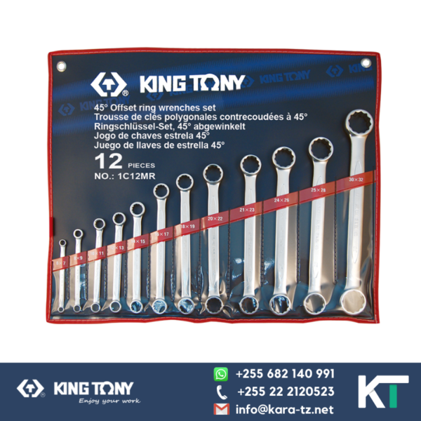 Ring Spanner Set - Straight offset box end- [ 12 PCS, 6-32mm]