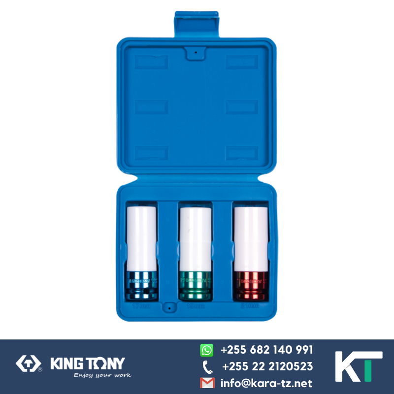 Wheel Nut Socket Set(Thin)-impact Socket 3 pcs- (coloured) [1/2"Dr, 17/19/21mm